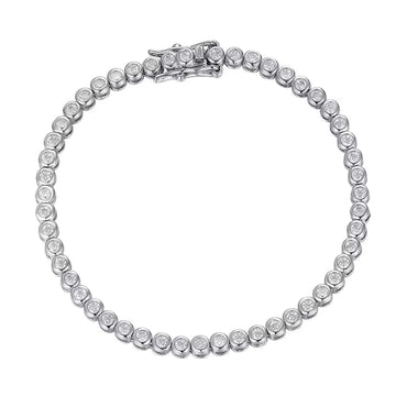 2Mm Moissanite Tennis Bracelet 925 Sterling Silver Plated White Gold Bracelet for Women Man Sparkling Party Jewelry