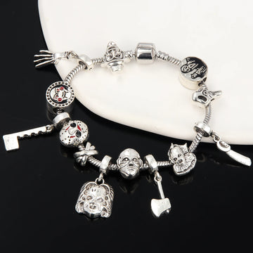 Horror Movie Charm Bracelet – Pennywise & Chucky Halloween Jewelry