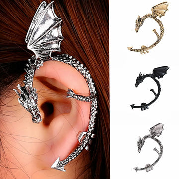 Dragon Ear Cuff – Vintage Gothic Punk Earring for Men & Women