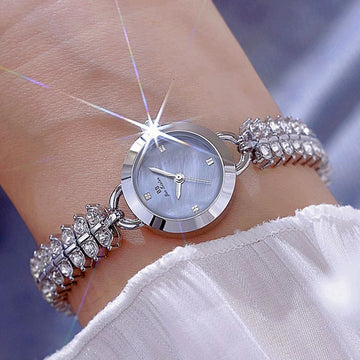 Women’s Luxury Bracelet Watch Gold Small Dial Rhinestone Wristwatch 2025