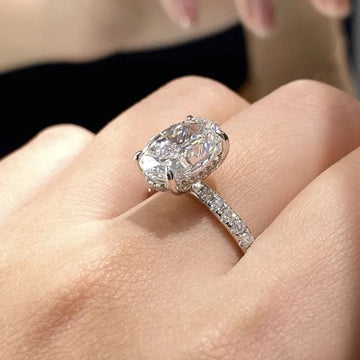 Oval Lab Grown Diamond Ring 1–3Ct D Color 18K White Gold