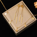 316L Stainless Steel Gold Color Heart Love Necklace Earrings Trendy for Women New Party Gift Waterproof Jewelry Set