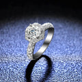 Women'S Luxury 18K White Gold Eternal Wedding Ring Real GRA VVS 1 Carat Moissanite Diamond Ring Fine Jewelry Bride Accessories