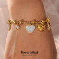 Trendy Moon Heart Stainless Steel Bracelet Bangle for Women Cute Luxury Charm Jewelry Wedding Banquet Gift