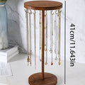 Necklace Holder Organizer, Jewelry Tree Stand with 12 Metal Hooks, Wooden Necklace Display Tower for Home or Show Selling Use