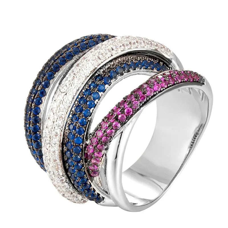 Jewelry Luxury Cross Geometry Cubic Ziron Engagement Dubai Naija Bridal Finger Rings Jewelry Copper Aneis Anel Bijoux