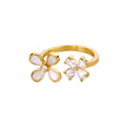 Stainless Steel Exaggerated Big Flower Rings for Women Gold Color Sunflower Finger Ring Female Fashion Aesthetic Jewelry Gift