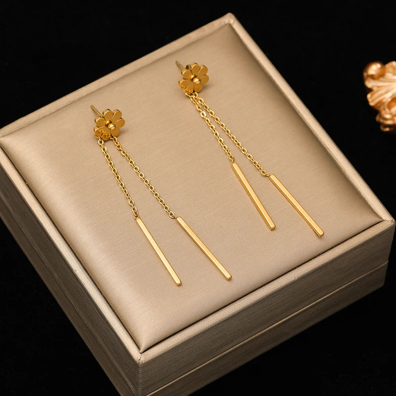 316L Stainless Steel Gold Color Heart Love Necklace Earrings Trendy for Women New Party Gift Waterproof Jewelry Set