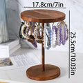 Necklace Holder Organizer, Jewelry Tree Stand with 12 Metal Hooks, Wooden Necklace Display Tower for Home or Show Selling Use