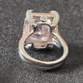 Heavy Craft Solid 925 Sterling Silver with Lab Created Pink High Carbon Diamond Gemstone Rings Fine Jewelry for Women