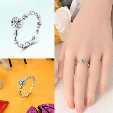 925 Silver Punk Skull Ring – Colored Zircon Women’s Jewelry