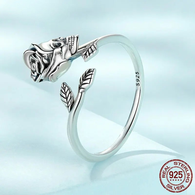 925 Silver Punk Skull Ring – Red Heart CZ, Halloween Jewelry