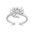 Stainless Steel Exaggerated Big Flower Rings for Women Gold Color Sunflower Finger Ring Female Fashion Aesthetic Jewelry Gift