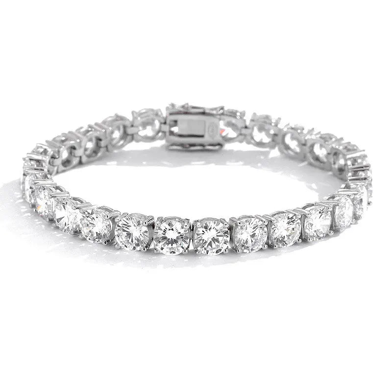 2Mm Moissanite Tennis Bracelet 925 Sterling Silver Plated White Gold Bracelet for Women Man Sparkling Party Jewelry