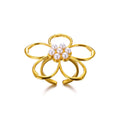 Stainless Steel Exaggerated Big Flower Rings for Women Gold Color Sunflower Finger Ring Female Fashion Aesthetic Jewelry Gift