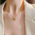 316L Stainless Steel Gold Color Heart Love Necklace Earrings Trendy for Women New Party Gift Waterproof Jewelry Set
