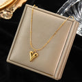 316L Stainless Steel Gold Color Heart Love Necklace Earrings Trendy for Women New Party Gift Waterproof Jewelry Set