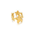 Stainless Steel Exaggerated Big Flower Rings for Women Gold Color Sunflower Finger Ring Female Fashion Aesthetic Jewelry Gift
