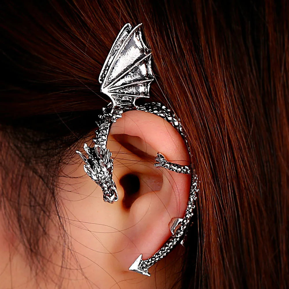 Dragon Ear Cuff – Vintage Gothic Punk Earring for Men & Women