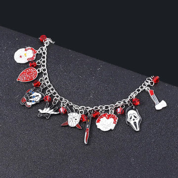Horror Charm Bracelet – Halloween Figure Jewelry for Men & Women