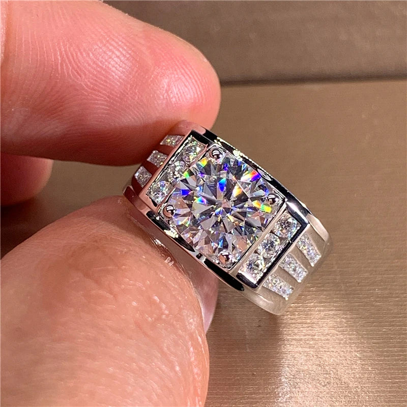 Round Moissanite Ring 1–3Ct D VVS1 14K Rose Gold