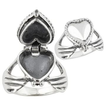 Heart Locket Coffin Ring – Openable Secret Room Jewelry for Men & Women