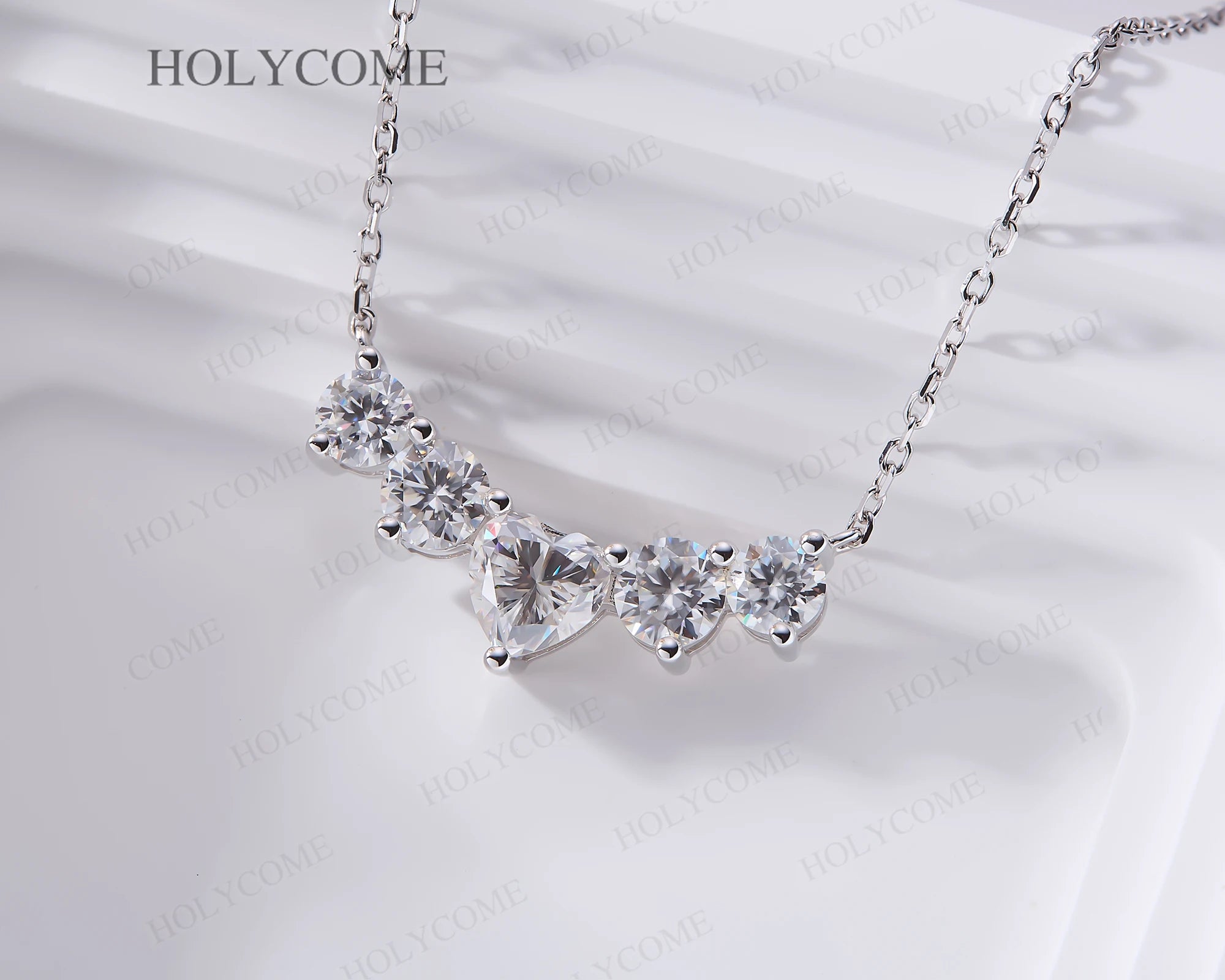 D Color VVS1 Moissanite Necklace 925 Sterling Silver Chain for Women Wedding Jewelry