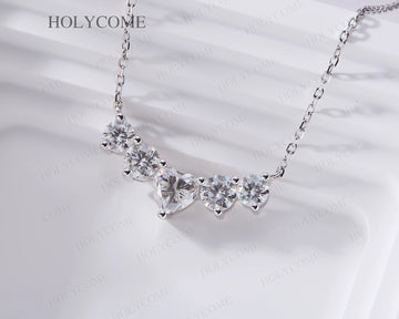 D Color VVS1 Moissanite Necklace 925 Sterling Silver Chain for Women Wedding Jewelry