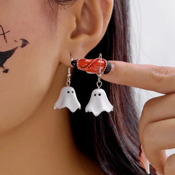 Cute Halloween Ghost Drop Earrings – Dangle Jewelry for Women & Girls