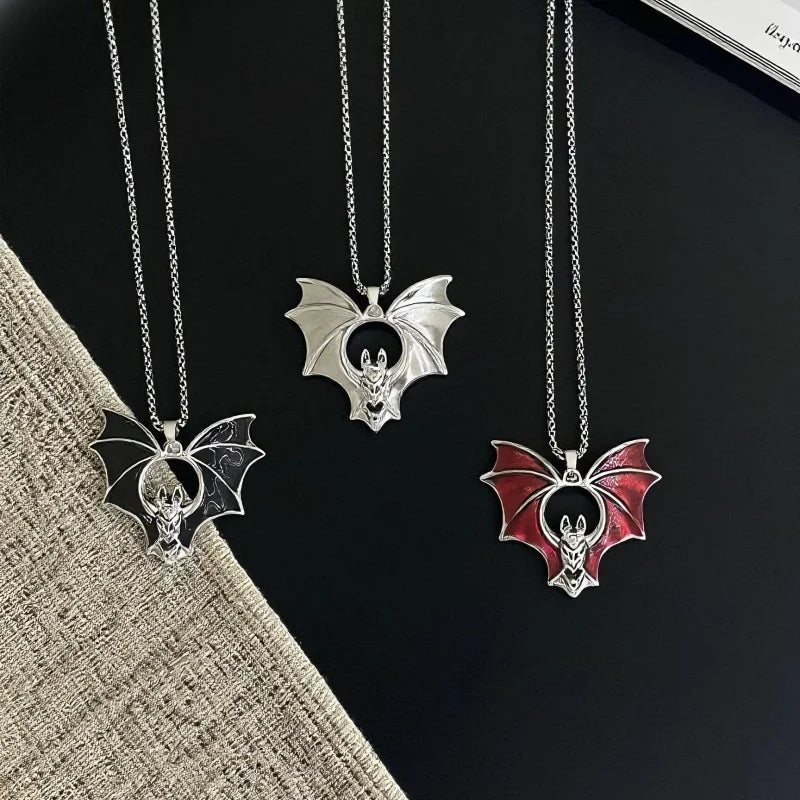 Punk Bat Pendant Necklace – Stainless Steel Unisex Jewelry