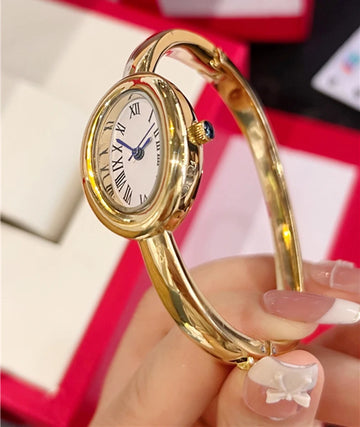 Women’s Oval Diamond Crystal Bracelet Quartz Watch Luxury