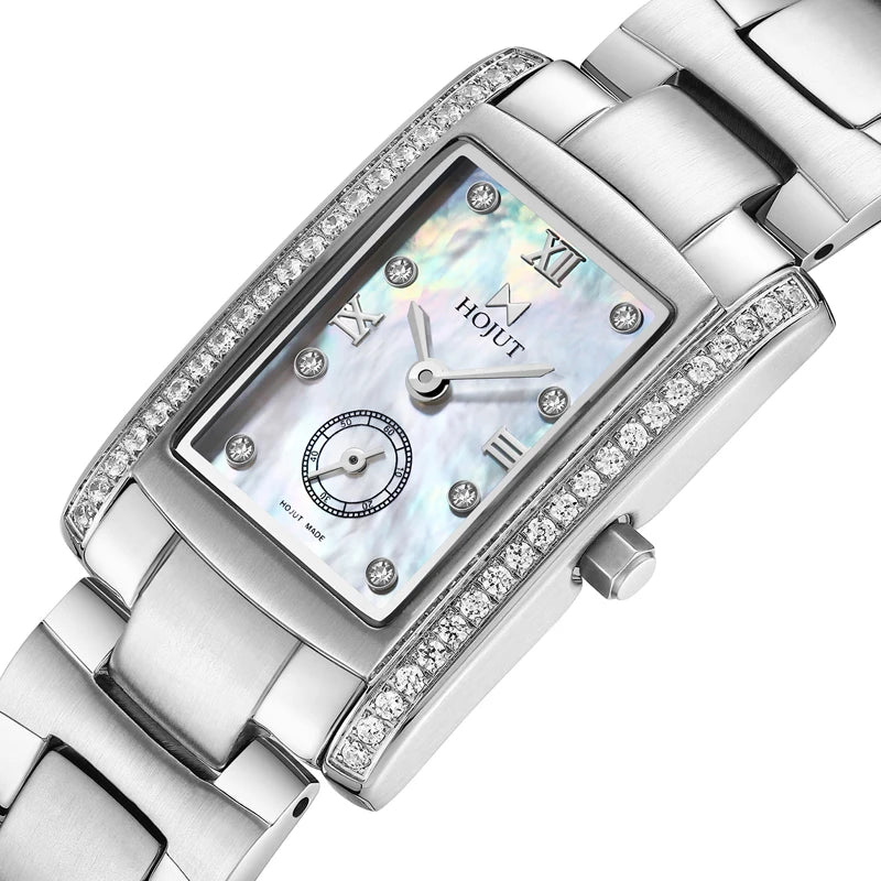 Women’s Classic Square Stainless Steel Waterproof Quartz Watch
