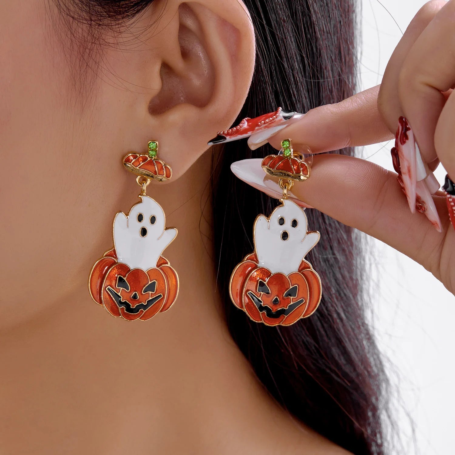 Cute Halloween Dangle Earrings – Pumpkin, Ghost & Spider Jewelry for Women