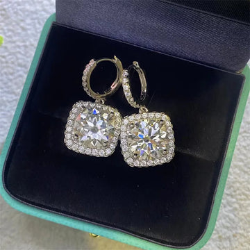 925 Sterling Silver Moissanite Diamond Drop Earrings for Women Wedding Jewelry