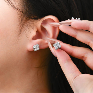 ATTAGEMS D Color Moissanite Earrings S925 Silver 18K Gold Plated for Women