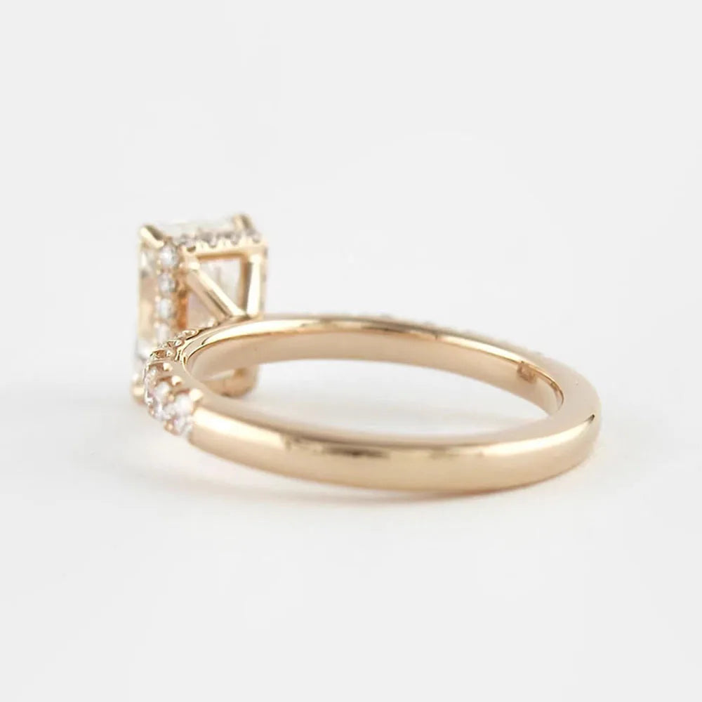 Radiant Lab Grown Diamond Ring 1–3Ct D Color 18K Rose Gold