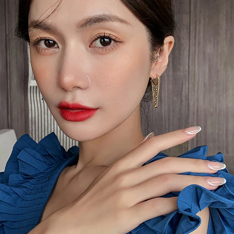 Stainless Steel Korean Hoop Earrings for Women