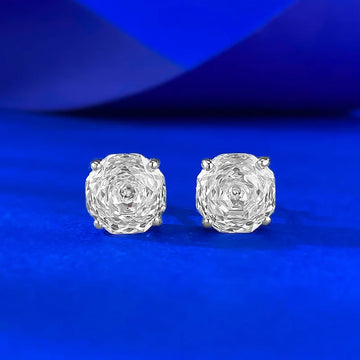 8mm Lab Diamond Stud Earrings 925 Sterling Silver Wedding Jewelry for Women