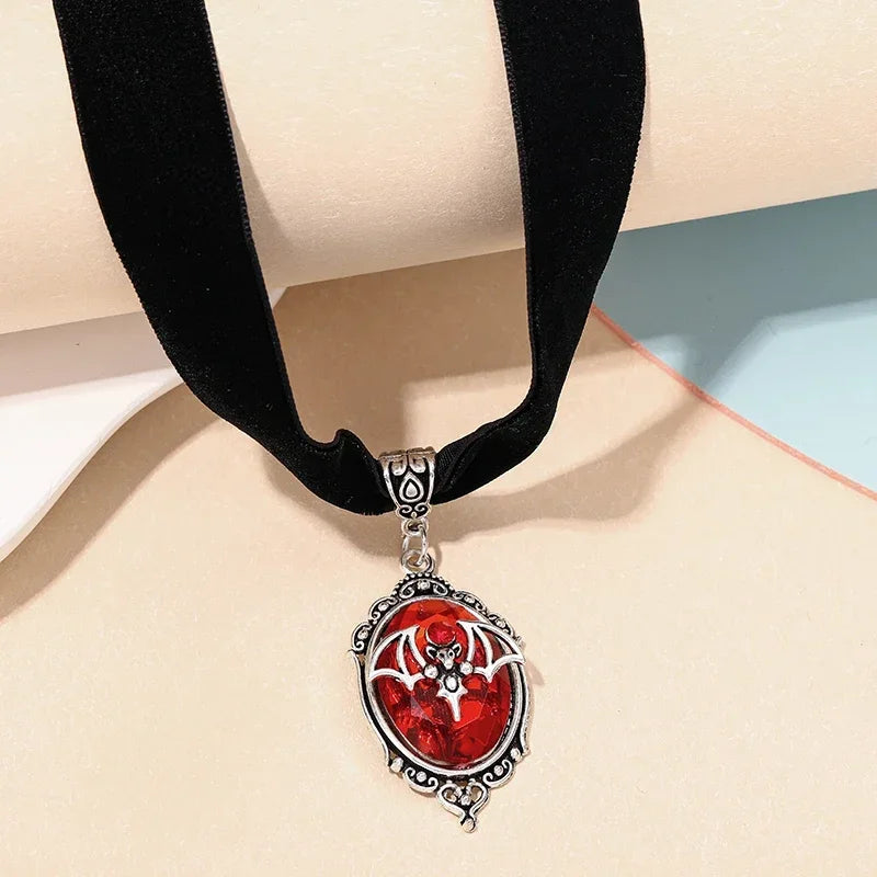 Punk Gothic Black Velvet Choker – Rope Necklace for Women