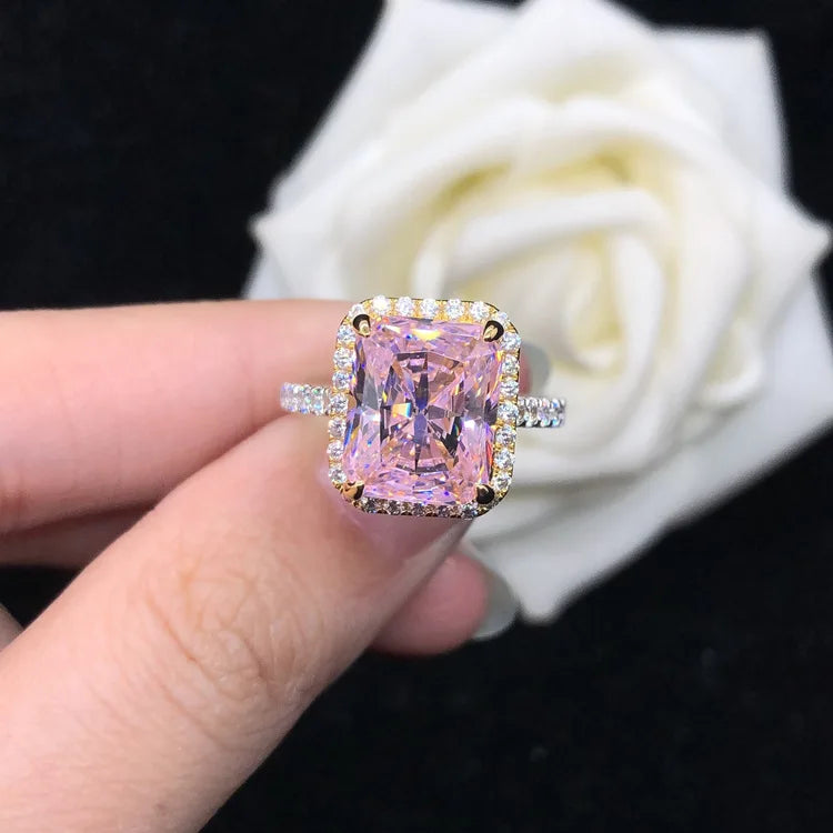 5 Carat Pink Diamond Ring PT950 Platinum Neon Pink with Diamond Inlay for Women