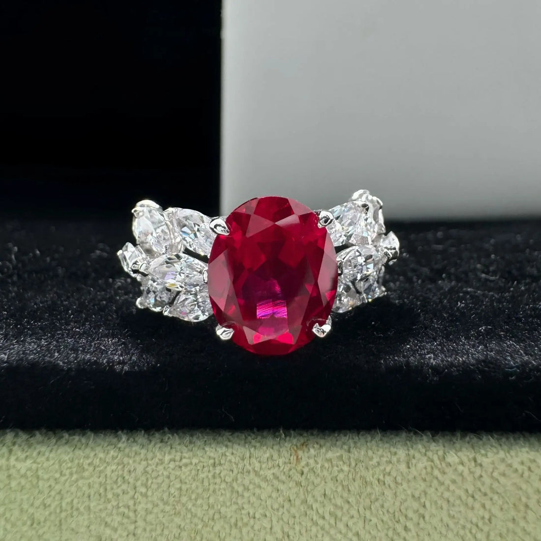 3CT Moissanite Marquise Wing Ring PT950 Platinum Women’s Vintage Hollow Design