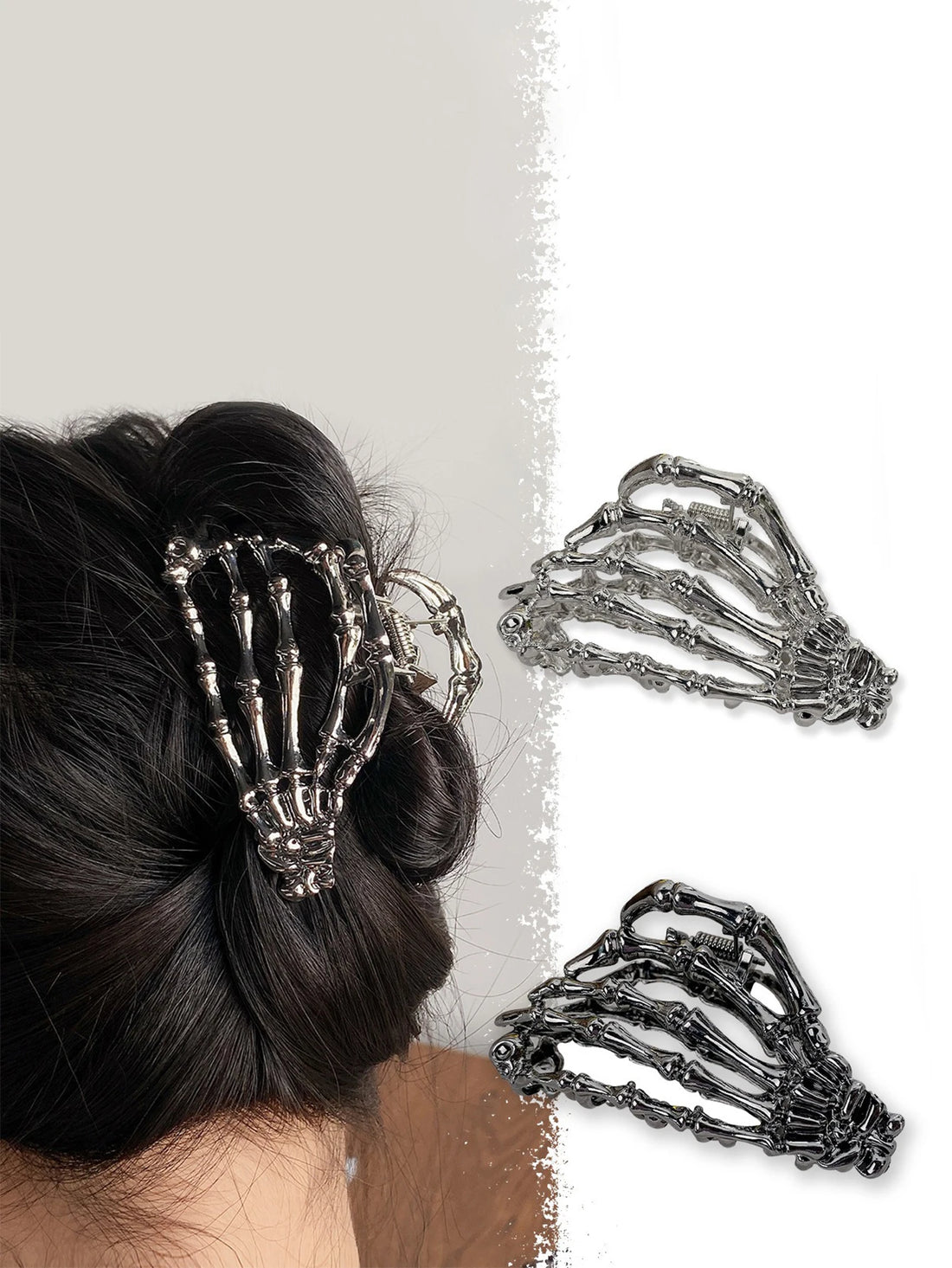 Halloween Skull Hand Hair Clip – Trendy Bun Maker for Girls