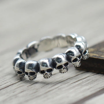 Huitan Punk Skull Ring – Unisex Hip Hop Metal Finger Jewelry