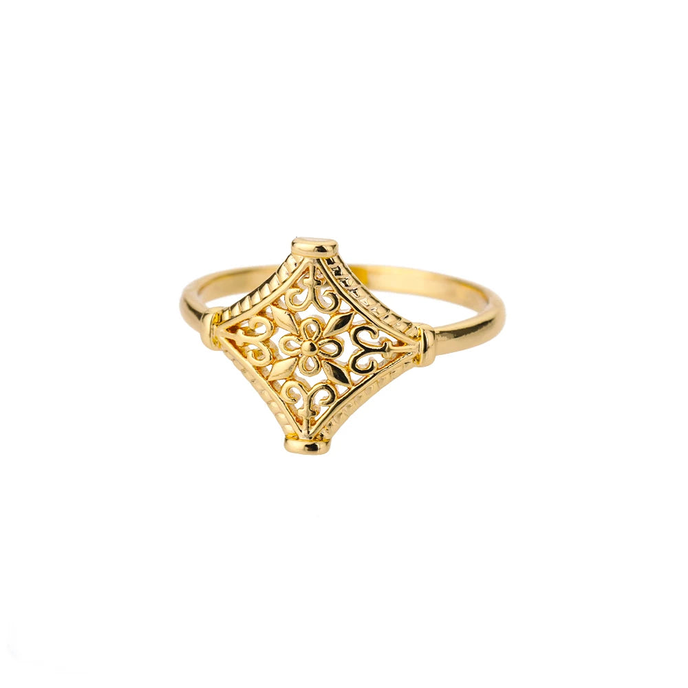 Stainless Steel Exaggerated Big Flower Rings for Women Gold Color Sunflower Finger Ring Female Fashion Aesthetic Jewelry Gift