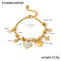 Trendy Moon Heart Stainless Steel Bracelet Bangle for Women Cute Luxury Charm Jewelry Wedding Banquet Gift