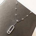 High Quality 925 Sterling Silver Sliding Zirconia Tassels Anklet for Women Luxury Fine Jewelry