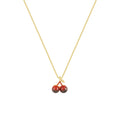 Little Wine Red Cherry Pendant Necklaces for Women Fashion Personality Fruit Golden Chain Necklace Party Jewelry Birthday Gifts