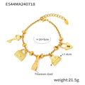 Trendy Moon Heart Stainless Steel Bracelet Bangle for Women Cute Luxury Charm Jewelry Wedding Banquet Gift