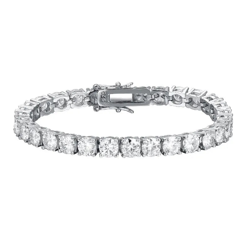 2Mm Moissanite Tennis Bracelet 925 Sterling Silver Plated White Gold Bracelet for Women Man Sparkling Party Jewelry