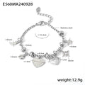 Trendy Moon Heart Stainless Steel Bracelet Bangle for Women Cute Luxury Charm Jewelry Wedding Banquet Gift